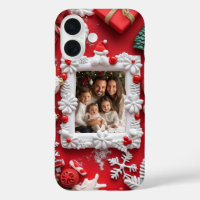 Custom Christmas Photo Festive Red White