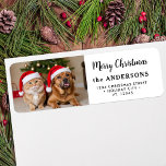 Custom Christmas Photo Modern Return Address Return Address Label<br><div class="desc">Add a touch of personality and joy to your holiday greeting cards with our Cute and Modern Photo Return Address Labels! Perfect for families who love to showcase their furry friends, these labels feature a fun and festive design that includes a customisable photo space, ideal for a snapshot of your...</div>