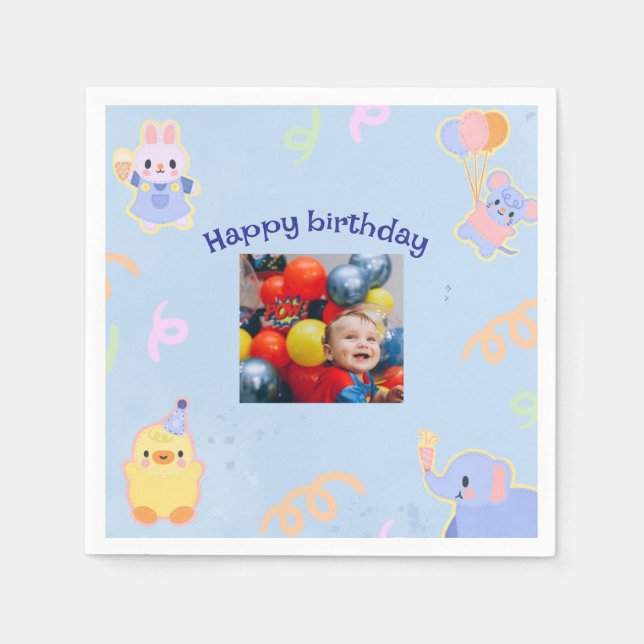 Custom Christmas Photo Napkin (Front)