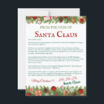 Custom Christmas Postcard from Santa | Personalise<br><div class="desc">Make Christmas truly magical with this delightful "Letter from Santa" postcard, straight from the North Pole! This beautifully designed, festive card captures the spirit of the season and is sure to bring joy to any child receiving it. The front of the postcard features a warm, heartful message "From the Desk...</div>