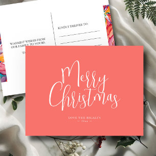 Custom Christmas Postcard Modern Orange