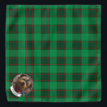 Custom Christmas Red and Green Plaid Photo Frame Bandana<br><div class="desc">Fun Christmas holiday photo frame template with a red and green plaid pattern background. Copyright © Angi Laframboise.</div>