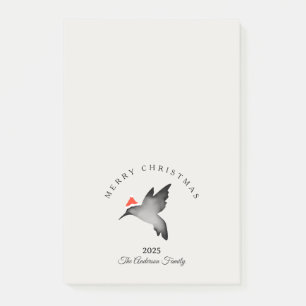 Custom Christmas red grey santa hummingbird Post-it Notes
