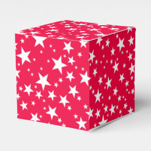Custom Christmas Red White Stars Elegant Favour Box