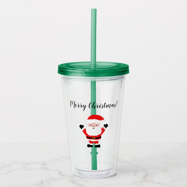 Custom Christmas Santa acrylic tumbler glasses (Front)