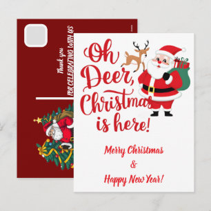 Custom Christmas Santa Claus Dunking Basketball Holiday Postcard