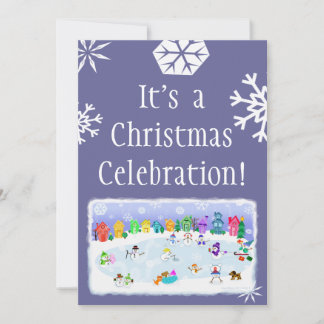 Custom Christmas Snow Day Party Invitation