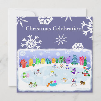 Custom Christmas Snow Day Party Invitation