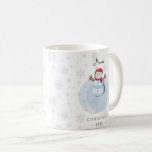Custom Christmas Snowman Cup<br><div class="desc">Personalized Christmas snowman cup,  give a personalized touch to your Christmas gifts with this beautiful minimalist snowman cup for that special gift or your little child.</div>