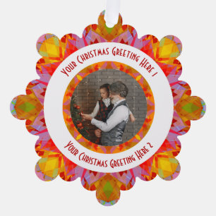 Custom Christmas Star Jolly Red Fun Photo Greeting Tree Decoration Card