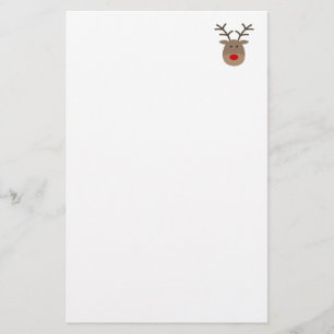 Custom Christmas stationery with cute reindeer