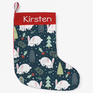 Custom Christmas Stocking - Christmas Bunnies