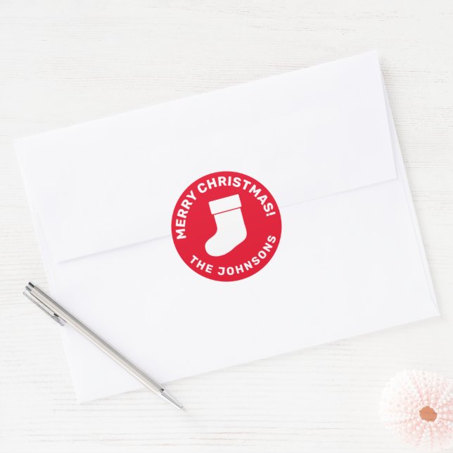 Custom Christmas stocking envelope seal stickers (Envelope)