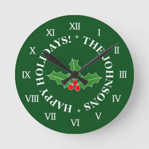 Custom Christmas wall clock for the Holidays