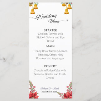Custom Christmas wedding menu
