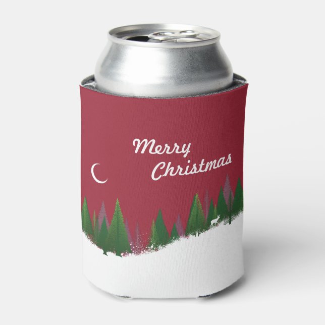 Custom Christmas Woods Scene Can Cooler (Can Front)