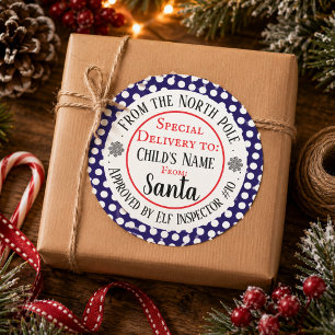 Custom Christmas Workshop Classic Round Sticker