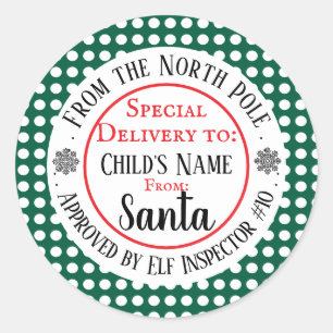 Custom Christmas Workshop Classic Round Sticker