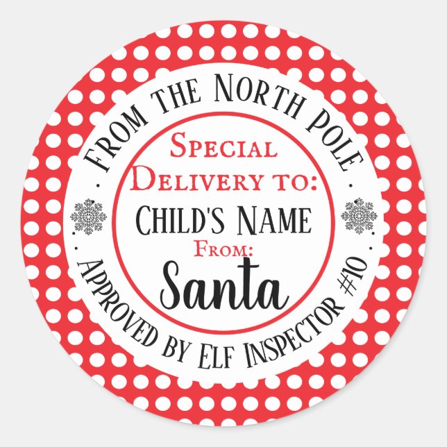 Custom Christmas Workshop Classic Round Sticker (Front)