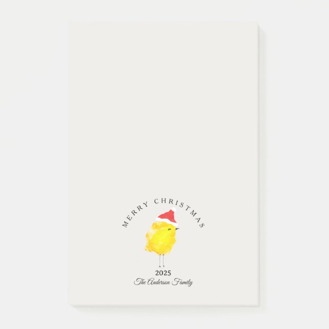 Custom Christmas yellow chicken chick santa Post-it Notes (Front)