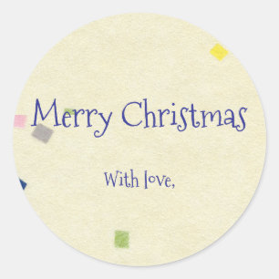 Custom Christmas Yellow Japanese Washi Classic Round Sticker