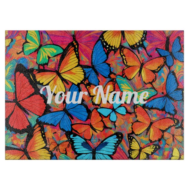 Custom Chromatic Flutter Glass Cutting Board (Front)