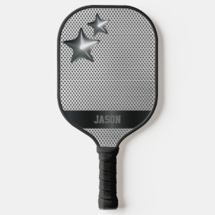 Custom Chrome Star Metallic Personalized Pickleball Paddle