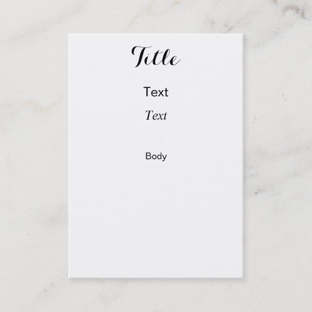 Custom Chubby 3.5 x 2.5 business card vertical (Front)