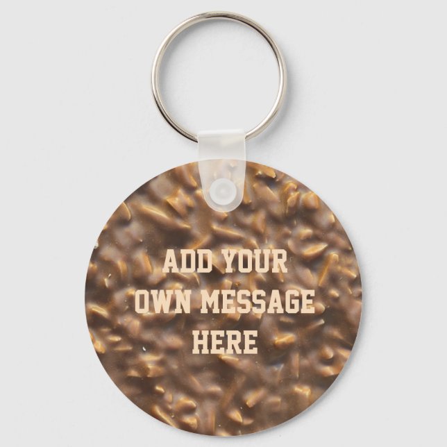 Custom Chunky Chocolate Custom Text Key Ring (Front)