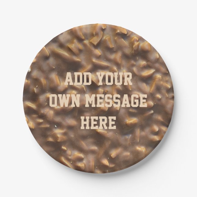 Custom Chunky Chocolate Custom Text Paper Plate (Front)