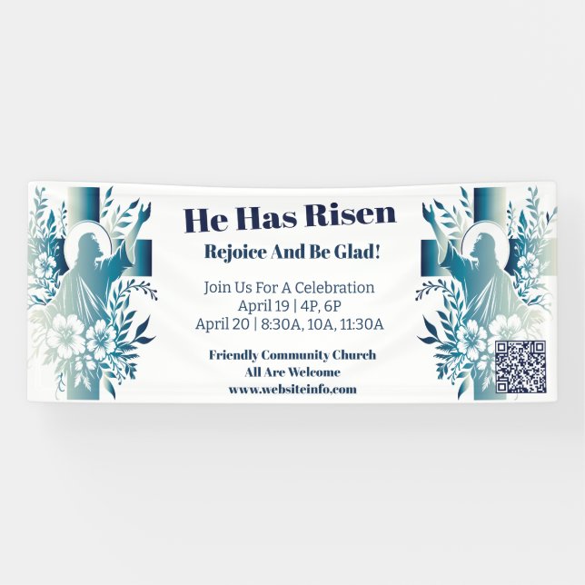 Custom Church Cross Christian Jesus Easter  Banner (Horizontal)