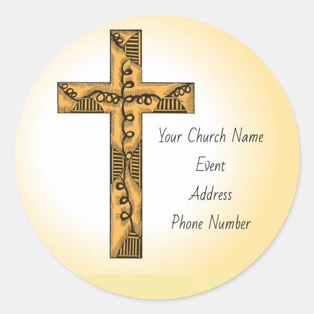 Custom Church Event Classic Round Sticker (Front)