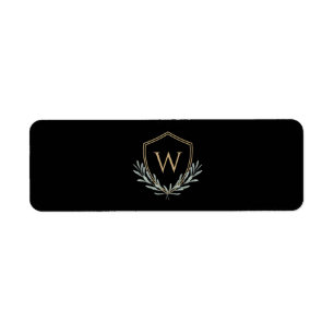 Custom Cigar Band with Monogram Crest Return Address Label