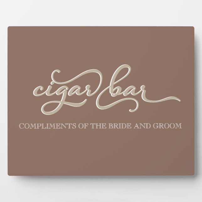 Custom Cigar Bar Wedding Sign Plaque (Front)