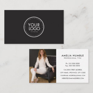 Custom Circle Logo & Photo Business card template