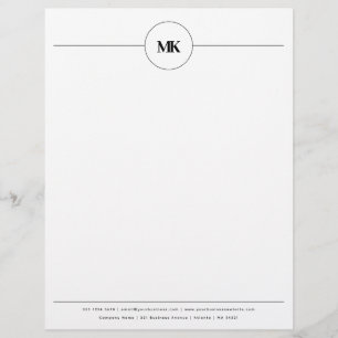 Custom Circle Monogram Professional Letterhead