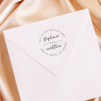 Custom Circular Script Wedding Return Address