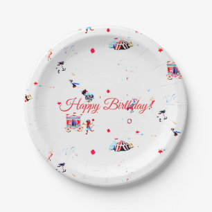 custom circus inspired carnival birthday paper plate