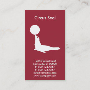 custom circus seal company business card