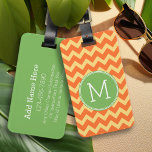 Custom Citrus Colours - Chevron Pattern Monogram Luggage Tag<br><div class="desc">Travel in style with this colourful design and an area for monograms. If you need to adjust the artwork or change the font,  you can click on the design tool where you can make many changes.</div>