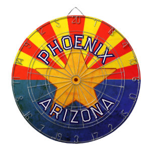 CUSTOM CITY, ARIZONA Flag Design text template Dartboard