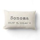 Custom City Coordinates Throw Pillow | Ivory