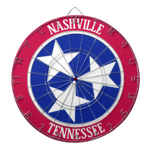 Custom City TENNESSEE Flag Design Red Border Dartboard