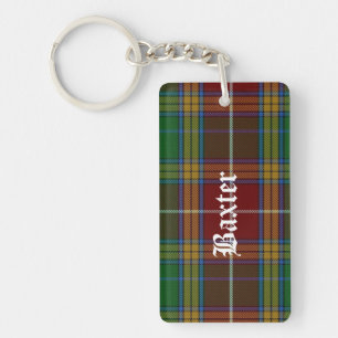 Custom Clan Baxter Tartan Plaid Key Chain