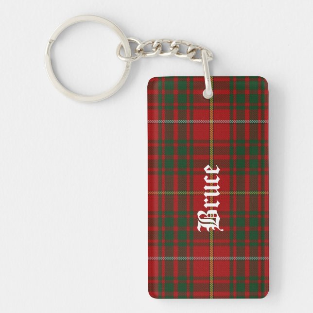 Custom Clan Bruce Tartan Plaid Key Chain (Front)