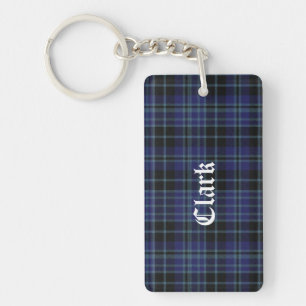 Custom Clan Clark Tartan Plaid Key Chain