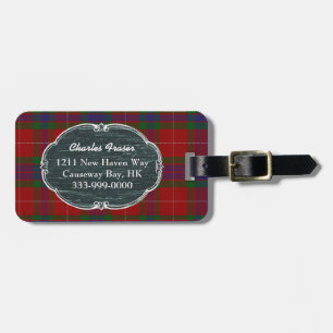 Custom Clan Fraser Tartan Plaid Luggage Tag