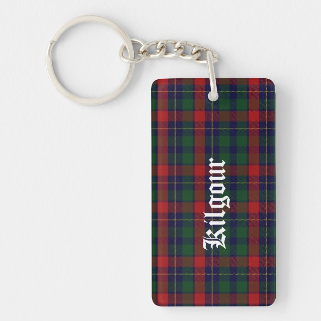 Custom Clan Kilgour Tartan Plaid Key Chain (Front)