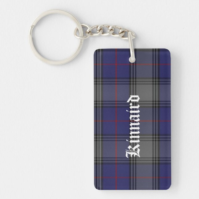 Custom Clan Kinnaird Tartan Plaid Key Chain (Front)