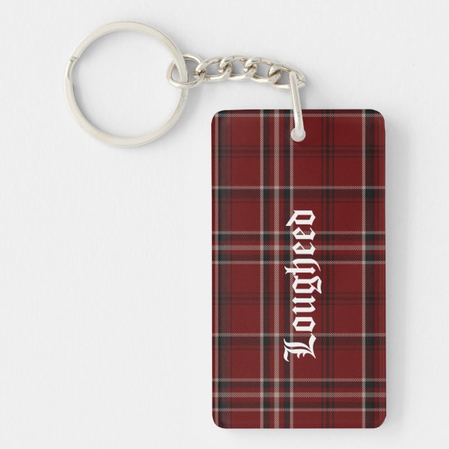 Custom Clan Lougheed Tartan Plaid Key Chain (Front)